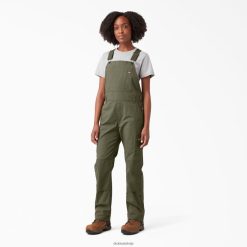 Dickies Riga | Dickies atdzesējot ripstop bib kombinezonus apģērbs sievietes L48661610 skalots militārais zaļais (RML)