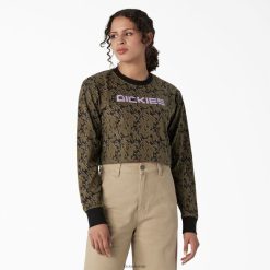 Dickies Riga | Dickies camo garu piedurkņu apgriezts t-krekls apģērbs sievietes L48662188 Militārā zaļā glitch camo (MPE)