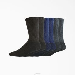 Dickies Riga | Dickies mitruma kontroles apkalpes darba zeķes 6 paciņas piederumi unisekss L48662954 brūns asorti (XW)