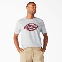 Dickies Riga | Dickies Īsas piedurknes relaksēta piemērota grafiskā t-krekls apģērbs vīrieši L4866844 Virši pelēkā (Hg)