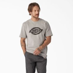 Dickies Riga | Dickies Īsas piedurknes smagā svara logotipa t-krekls apģērbs vīrieši L4866738 Virši pelēkā (Hg)