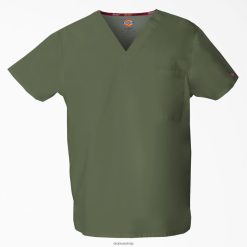 Dickies Riga | Dickies unisex eds paraksts v-nek skrubis augšdaļa apģērbs vīrieši L48661296 Olīvu zaļš (OLI)